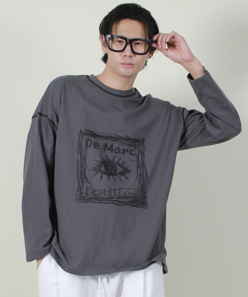 DEMARC(ドゥマーク)の「スクエアグラフィックスティッチ長袖Tシャツチャコール(Tシャツ/カットソー・メンズ・その他・LARGE)」の13枚目の写真