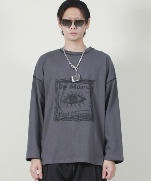 DEMARC(ドゥマーク)の「スクエアグラフィックスティッチ長袖Tシャツチャコール(Tシャツ/カットソー・メンズ・その他・LARGE)」の16枚目の写真
