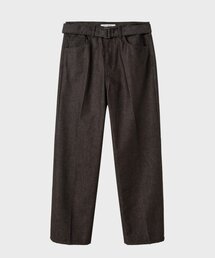 カラー デニム ルーズ ストレートフィット パンツ_BROWN