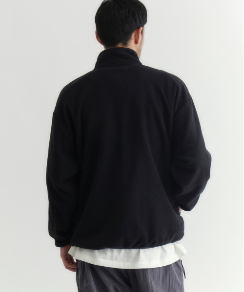 CAMP7（キャンプセブン）の「【CAMP7】フリース ハーフスナップ ロゴ トレーナー (クリーンなデザイン / 高保温性 / ドロップショルダー)（スウェット・メンズ・オフホワイト/グレー/ブラック・S/L/XL/M）」の17枚目の写真