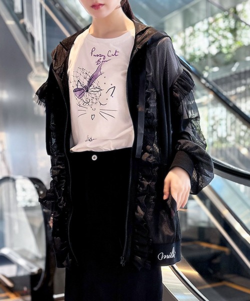 MILK（ミルク）の「CATイヤー メッシュパーカー（パーカー・レディース・C/A・FREE）」の2枚目の写真