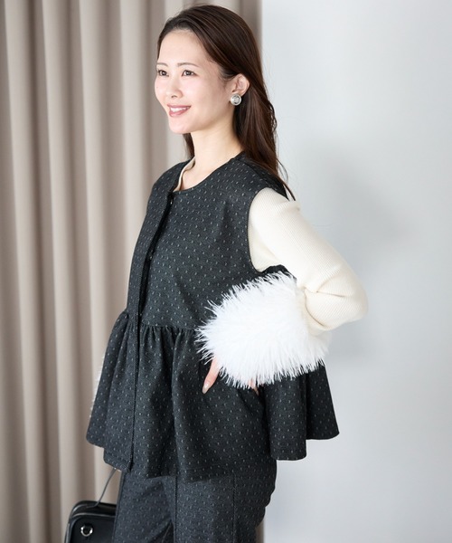 Neige(ネージュ)の「スノードットペプラムベスト(ベスト・レディース・ネイビー/ブラック・ONE SIZE)」の20枚目の写真