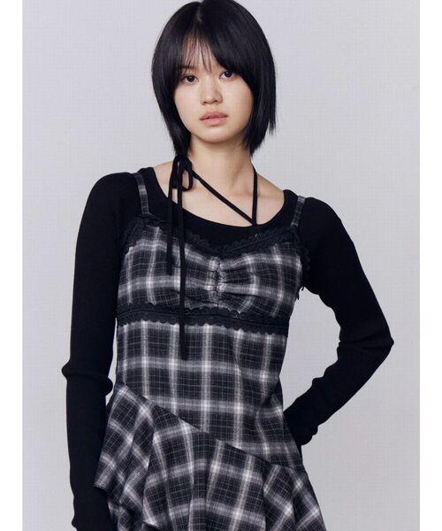 EMODA(エモダ)の「アシンメトリーフリルマキシワンピース(ワンピース・レディース・ブラック/ベージュ/ネイビー・FREE)」の19枚目の写真