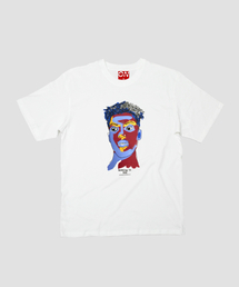 NOTHINGON（ナッシング オン）の「レッドフェイスイラストグラフィック半袖Tシャツホワイト（Tシャツ/カットソー）」
