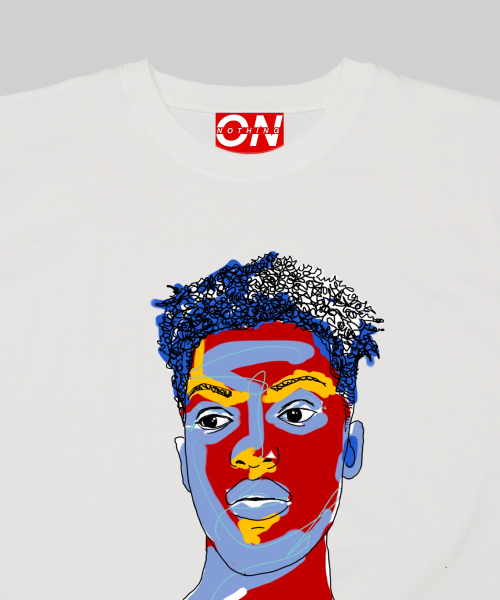 NOTHINGON(ナッシング オン)の「レッドフェイスイラストグラフィック半袖Tシャツホワイト(Tシャツ/カットソー・メンズ・その他・SMALL/MEDIUM/LARGE/X-LARGE)」の2枚目の写真