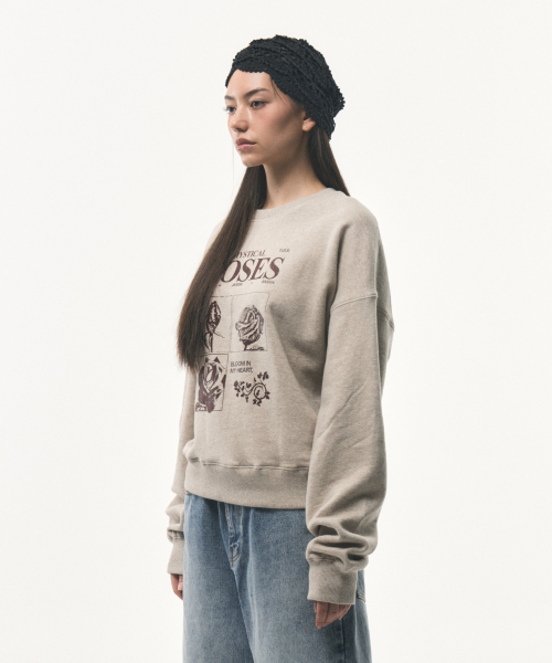 FOR THE WEATHER(フォーザウェザー)の「スタッズローズスウェットシャツ(ベージュメランジ)(スウェット・レディース・その他・ONE SIZE)」の2枚目の写真