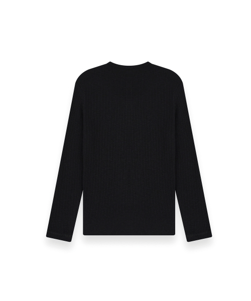 R-4(アールフォー)の「R-0036 / R4-SIGNATURE HENLEY NECK LONGSLEEVE(BLACK)(Tシャツ/カットソー・メンズ・ブラック・SMALL/MEDIUM/LARGE)」の2枚目の写真