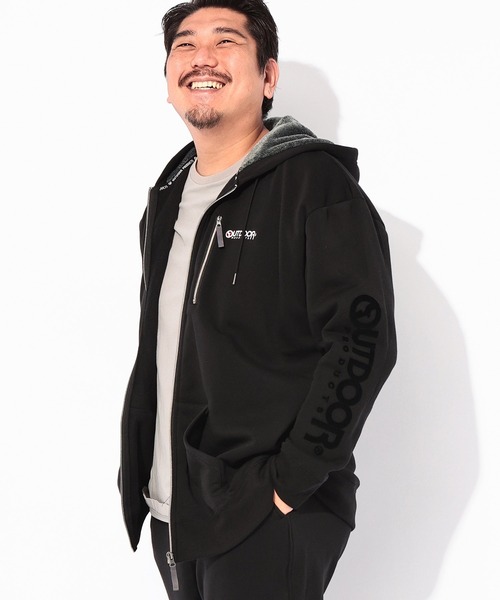 OUTDOOR PRODUCTS（アウトドアプロダクツ）の「OUTDOOR PRODUCTS (アウトドアプロダクツ) 裏起毛 フルジップ スウェット パーカー（パーカー・メンズ・ブラック/グレー・3L/4L）」の5枚目の写真