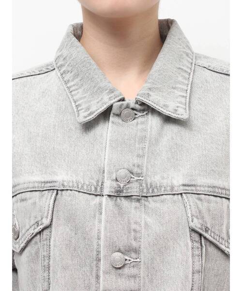 EVRIS（エヴリス）の「ヴィンテージライクカラーデニムブルゾン【セットアップ着用可能】（デニムジャケット・レディース・インディゴブルー/グレー/ブルー・FREE）」の17枚目の写真