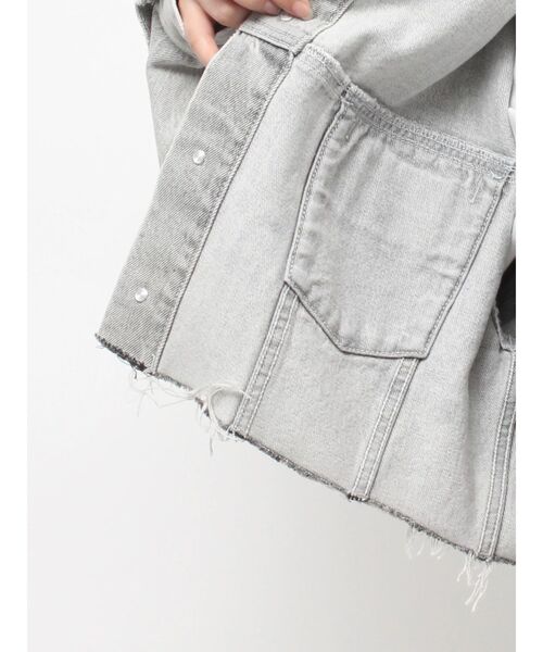 EVRIS（エヴリス）の「ヴィンテージライクカラーデニムブルゾン【セットアップ着用可能】（デニムジャケット・レディース・インディゴブルー/グレー/ブルー・FREE）」の20枚目の写真