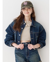 EVRIS（エヴリス）の「ヴィンテージライクカラーデニムブルゾン【セットアップ着用可能】（デニムジャケット）」