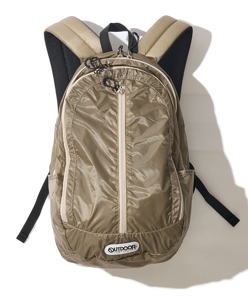 OUTDOOR PRODUCTS(アウトドアプロダクツ)の「【OUTDOOR PRODUCTS / アウトドアプロダクツ】 撥水 コーデュラナイロン 軽量 バックパック 19L(バックパック/リュック・レディース・ブラック/ベージュ・FREE)」の4枚目の写真