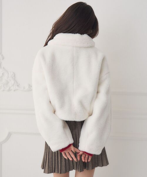 ems excite（エムズエキサイト）の「FファーリボンバックルJK（その他アウター・レディース・チャコールグレー/ナチュラル/ベージュ・FREE）」の17枚目の写真