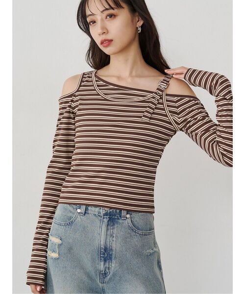 MURUA(ムルーア)の「アシメデザインベルトトップス(ニット/セーター・レディース・ブラック/ホワイト/レッド/その他1・FREE)」の4枚目の写真