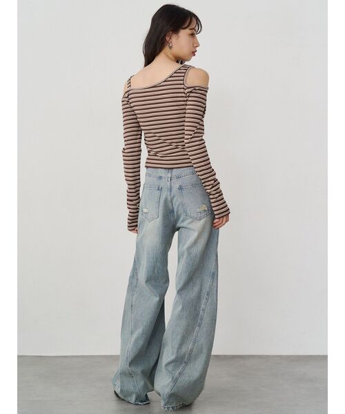 MURUA(ムルーア)の「アシメデザインベルトトップス(ニット/セーター・レディース・ブラック/ホワイト/レッド/その他1・FREE)」の5枚目の写真