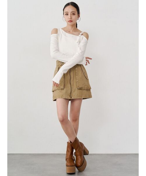 MURUA(ムルーア)の「アシメデザインベルトトップス(ニット/セーター・レディース・ブラック/ホワイト/レッド/その他1・FREE)」の7枚目の写真