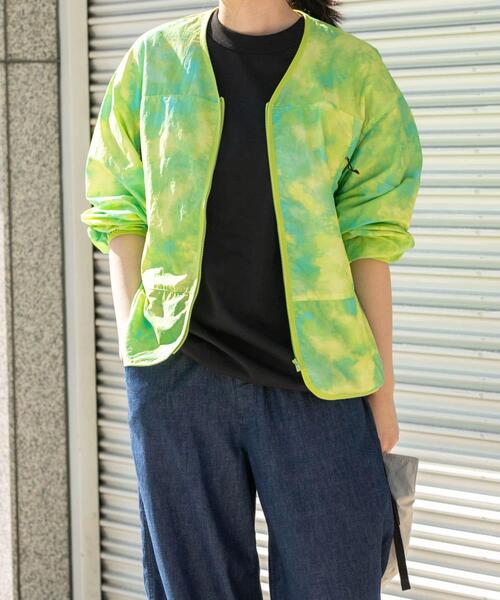 EKAL（エカル）の「『UR TECH』ナイロンタッサ－ZIP カーディガン（ナイロンジャケット・レディース・ネイビー/グリーン系その他/グレー・ONE）」の8枚目の写真