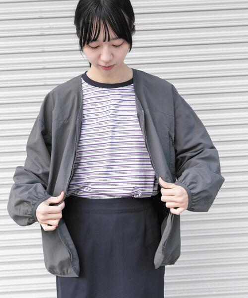 EKAL（エカル）の「『UR TECH』ナイロンタッサ－ZIP カーディガン（ナイロンジャケット・レディース・ネイビー/グリーン系その他/グレー・ONE）」の17枚目の写真