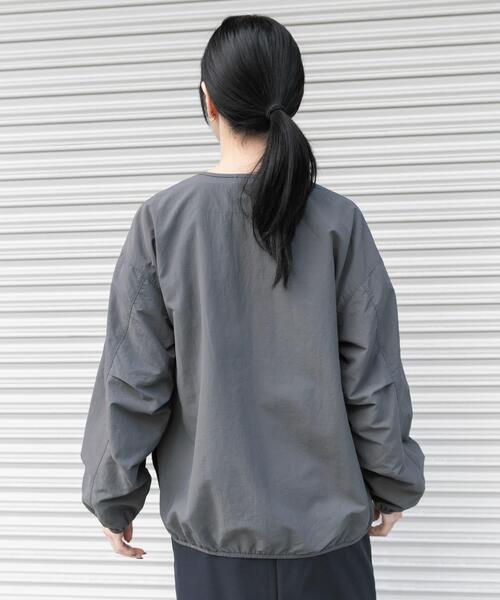 EKAL（エカル）の「『UR TECH』ナイロンタッサ－ZIP カーディガン（ナイロンジャケット・レディース・ネイビー/グリーン系その他/グレー・ONE）」の19枚目の写真