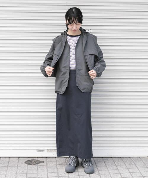 EKAL（エカル）の「『UR TECH』ナイロンタッサ－ZIP カーディガン（ナイロンジャケット・レディース・ネイビー/グリーン系その他/グレー・ONE）」の21枚目の写真