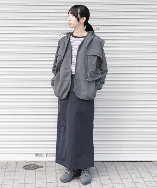 EKAL（エカル）の「『UR TECH』ナイロンタッサ－ZIP カーディガン（ナイロンジャケット・レディース・ネイビー/グリーン系その他/グレー・ONE）」の22枚目の写真