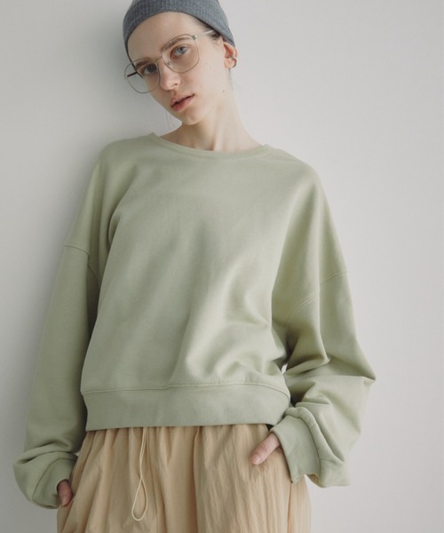 Auntie Rosa Holiday（アンティローザホリデー）の「クロップドスウェットプルオーバー（スウェット・レディース・グリーン/ホワイト/グレー・FREE）」の3枚目の写真