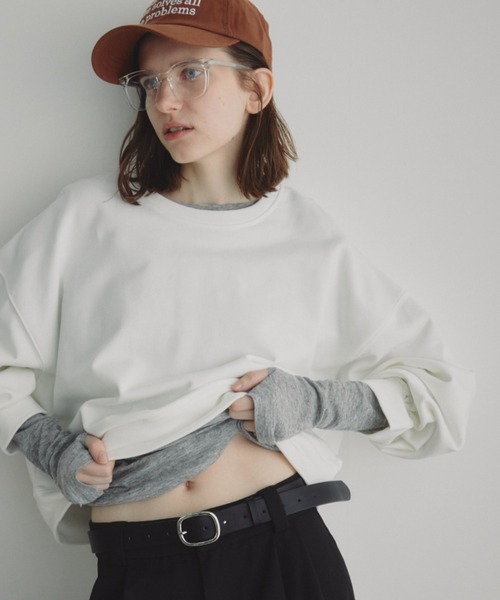 Auntie Rosa Holiday（アンティローザホリデー）の「クロップドスウェットプルオーバー（スウェット・レディース・グリーン/ホワイト/グレー・FREE）」の4枚目の写真