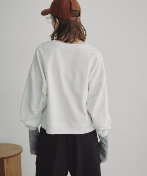 Auntie Rosa Holiday（アンティローザホリデー）の「クロップドスウェットプルオーバー（スウェット・レディース・グリーン/ホワイト/グレー・FREE）」の9枚目の写真