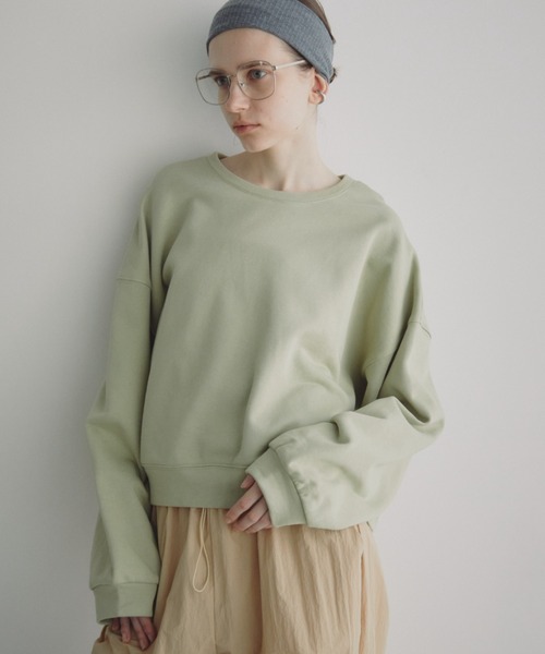 Auntie Rosa Holiday（アンティローザホリデー）の「クロップドスウェットプルオーバー（スウェット・レディース・グリーン/ホワイト/グレー・FREE）」の14枚目の写真