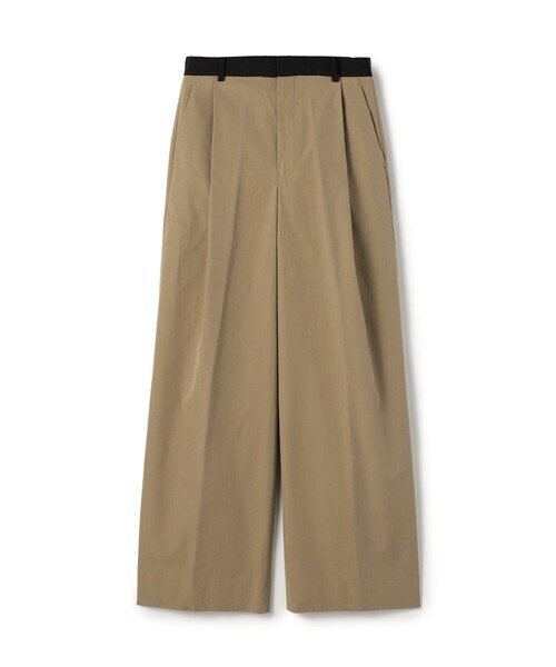 【25AW】トゥモローランド　パンツ コンパクトポプリン 1タックワイドパンツ（その他パンツ