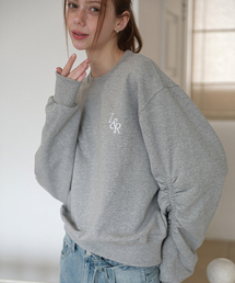 L&R Logo Shirring sweatshirt Gray