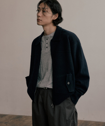 HOOVES（フーブス）の「ウールニットブルゾンジャケット [ディープネイビー]（カーディガン/ボレロ）」