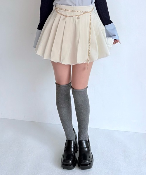 NOMAE（ノーマエ）の「チェーンベルトバルーンスカパン（スカート・レディース・アイボリー/ブラック・FREE）」の3枚目の写真