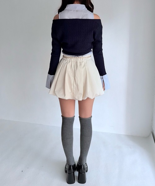 NOMAE（ノーマエ）の「チェーンベルトバルーンスカパン（スカート・レディース・アイボリー/ブラック・FREE）」の8枚目の写真