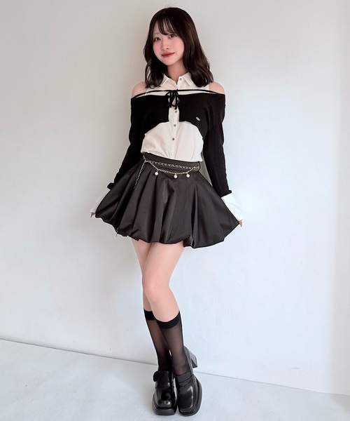 NOMAE（ノーマエ）の「チェーンベルトバルーンスカパン（スカート・レディース・アイボリー/ブラック・FREE）」の14枚目の写真