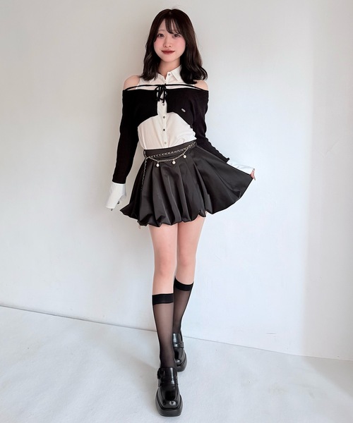 NOMAE（ノーマエ）の「チェーンベルトバルーンスカパン（スカート・レディース・アイボリー/ブラック・FREE）」の15枚目の写真