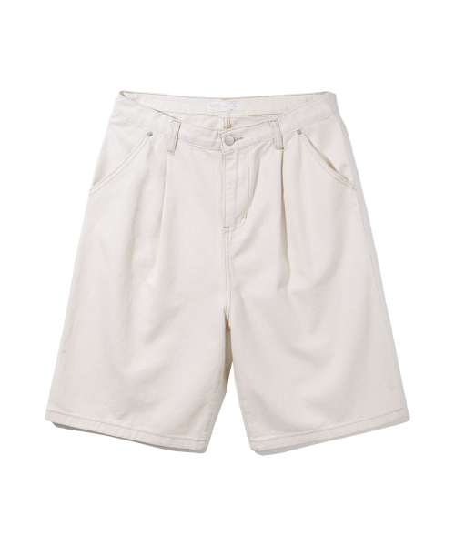 BAKKEN(バッケン)の「コットンワンタックワイドバミューダパンツ BK8912_アイボリー(その他パンツ・メンズ・アイボリー・FREE)」の2枚目の写真