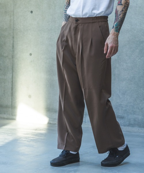 MR.OLIVE(ミスターオリーブ)の「TROPICAL POPLIN / 2TACK WIDE EASY PANTS /M261121(スラックス・メンズ・ブラック/ブラウン・SMALL/MEDIUM/LARGE)」の3枚目の写真