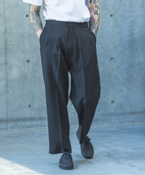 MR.OLIVE(ミスターオリーブ)の「TROPICAL POPLIN / 2TACK WIDE EASY PANTS /M261121(スラックス・メンズ・ブラック/ブラウン・SMALL/MEDIUM/LARGE)」の5枚目の写真
