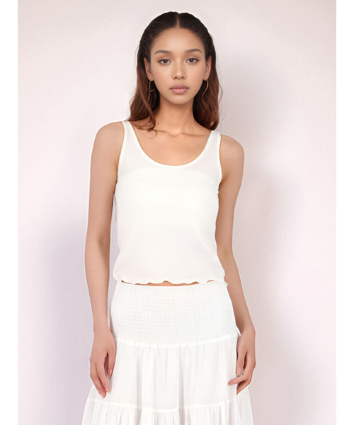 ACUD(アクド)の「Cropped Sleeveless Knit _White(Tシャツ/カットソー・レディース・ホワイト・FREE)」の4枚目の写真
