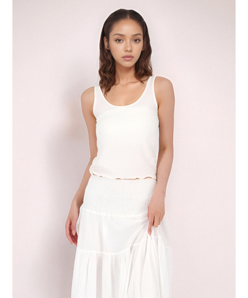 ACUD(アクド)の「Cropped Sleeveless Knit _White(Tシャツ/カットソー・レディース・ホワイト・FREE)」の5枚目の写真
