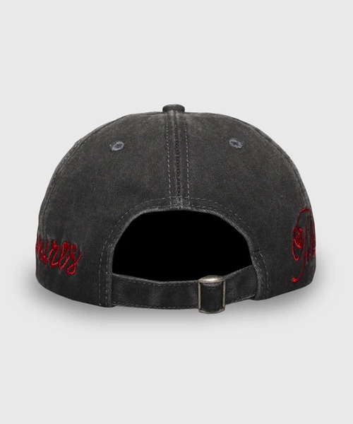 PLEASURES(プレジャー)の「PLEASURES/プレジャーズ SCRAWL POLO CAP ウォッシュ加工 6Pデニムキャップ 2026年春夏(キャップ・メンズ・ブラック・FREE)」の5枚目の写真