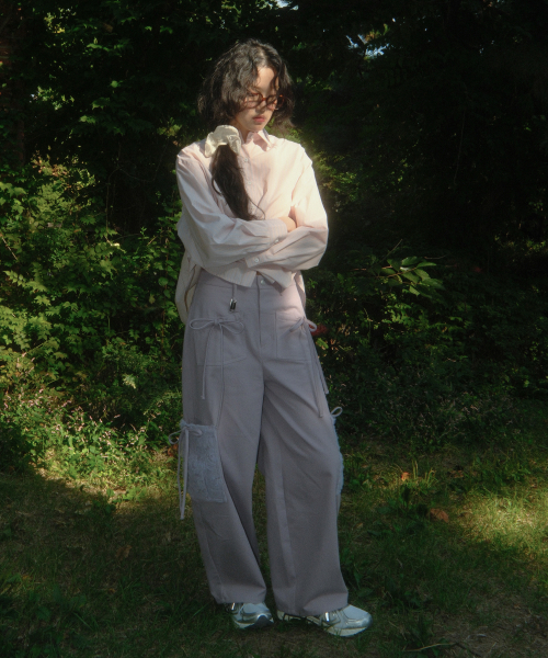 SIWEOL107(シウォル107)の「Ribbon Cotton Pants (Purple)(その他パンツ・レディース・その他・S/M)」の5枚目の写真