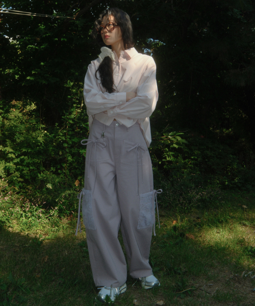 SIWEOL107(シウォル107)の「Ribbon Cotton Pants (Purple)(その他パンツ・レディース・その他・S/M)」の6枚目の写真