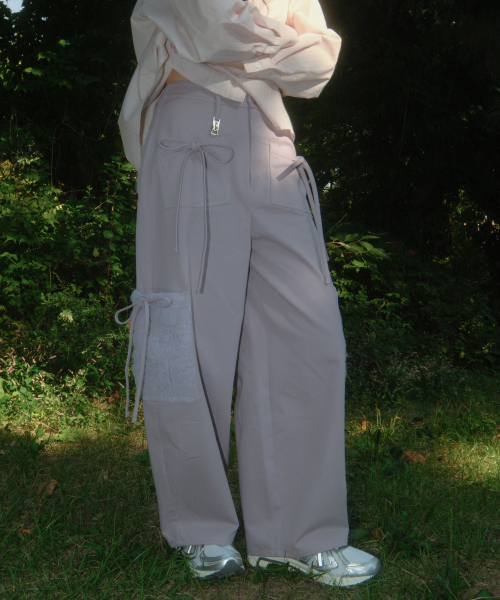 SIWEOL107(シウォル107)の「Ribbon Cotton Pants (Purple)(その他パンツ・レディース・その他・S/M)」の9枚目の写真