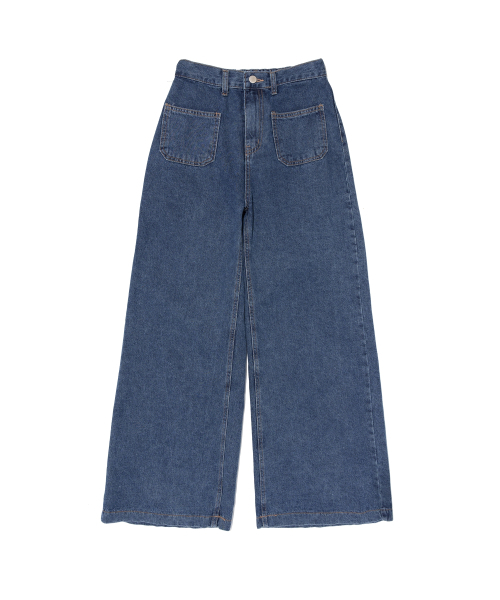 ROIDESROIS（ロワデロワ）の「エイラインヒドンバンディングポケットデニムパンツ（濃紺）（デニムパンツ・レディース・その他・S/M/L）」の2枚目の写真