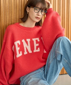 ダブルジャガードロゴニット　レッド Spick & Span（スピックアンドスパン）の「ダブルジャガードロゴニット