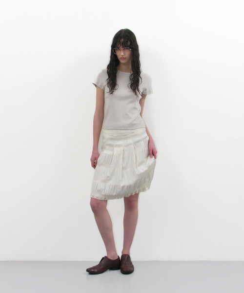 PARTIMENTO WOMEN(パルティメントウィメン)の「レースパンチング90sショートスリーブTシャツ_ベージュ(Tシャツ/カットソー・レディース・その他・ONE SIZE)」の6枚目の写真