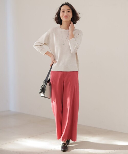 J.PRESS Ladies（J.プレス レディス）の「DRY COMFORT クルーネック ニット（ニット/セーター・レディース・ローズ系/ベージュ系/スカイブルー系/アイボリー系・SMALL）」の8枚目の写真