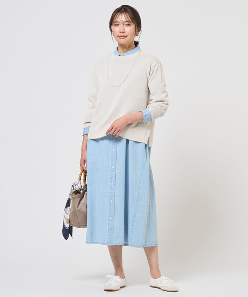 J.PRESS Ladies（J.プレス レディス）の「DRY COMFORT クルーネック ニット（ニット/セーター・レディース・ローズ系/ベージュ系/スカイブルー系/アイボリー系・SMALL）」の11枚目の写真